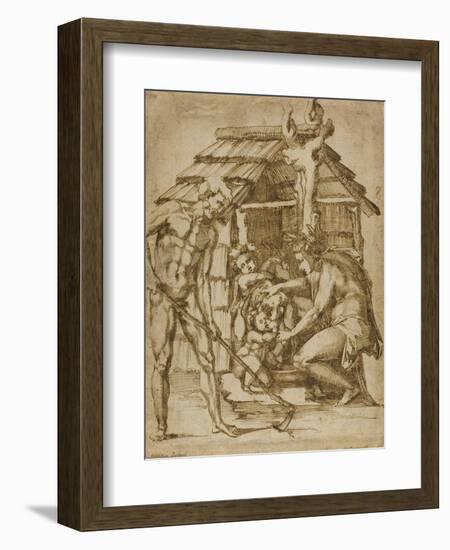 First Family before a Shelter, 1547-48-Baccio Bandinelli-Framed Giclee Print