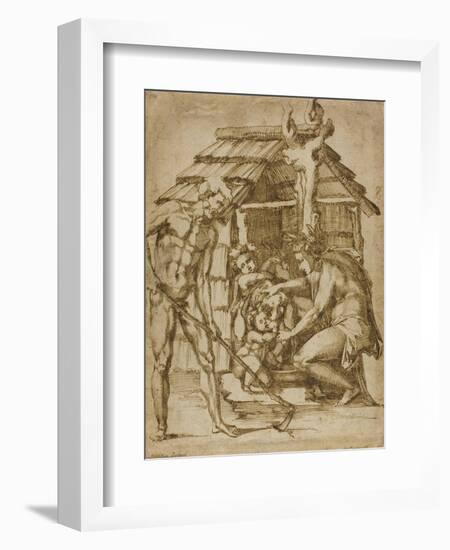 First Family before a Shelter, 1547-48-Baccio Bandinelli-Framed Giclee Print