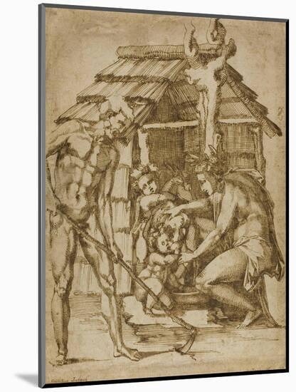 First Family before a Shelter, 1547-48-Baccio Bandinelli-Mounted Giclee Print