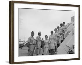 First Five Air Force Women Assigned to Vietnam Arrive at Tan Son Nhut, June 1967-null-Framed Photo