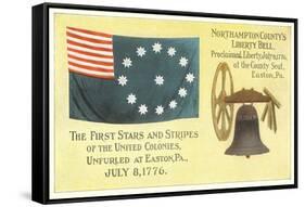 First Flag, Liberty Bell-null-Framed Stretched Canvas