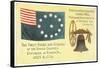 First Flag, Liberty Bell-null-Framed Stretched Canvas