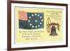 First Flag, Liberty Bell-null-Framed Art Print