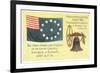 First Flag, Liberty Bell-null-Framed Art Print