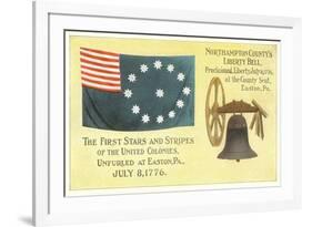 First Flag, Liberty Bell-null-Framed Premium Giclee Print