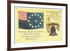 First Flag, Liberty Bell-null-Framed Premium Giclee Print