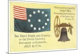 First Flag, Liberty Bell-null-Mounted Premium Giclee Print