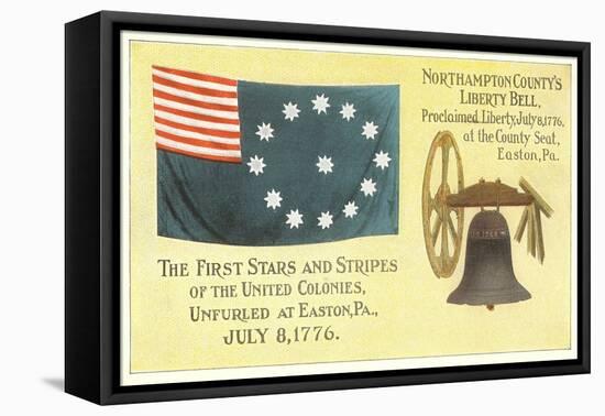 First Flag, Liberty Bell-null-Framed Stretched Canvas