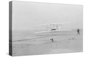 First flight, Kitty Hawk, North Carolina, 120 feet in 12 seconds, 10.35am December 17th 1903-John T. Daniels-Stretched Canvas