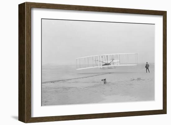 First flight, Kitty Hawk, North Carolina, 120 feet in 12 seconds, 10.35am December 17th 1903-John T. Daniels-Framed Giclee Print