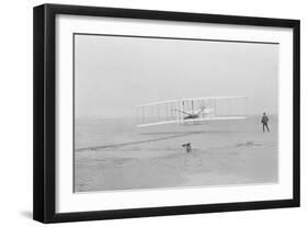 First flight, Kitty Hawk, North Carolina, 120 feet in 12 seconds, 10.35am December 17th 1903-John T. Daniels-Framed Giclee Print