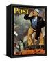 "First Flower" or "First Crocus" Saturday Evening Post Cover, March 22,1947-Norman Rockwell-Framed Stretched Canvas
