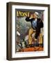 "First Flower" or "First Crocus" Saturday Evening Post Cover, March 22,1947-Norman Rockwell-Framed Giclee Print