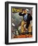 "First Flower" or "First Crocus" Saturday Evening Post Cover, March 22,1947-Norman Rockwell-Framed Giclee Print
