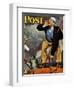 "First Flower" or "First Crocus" Saturday Evening Post Cover, March 22,1947-Norman Rockwell-Framed Giclee Print