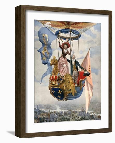 First Gas Balloon (2)-Maurice Leloir-Framed Art Print