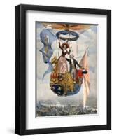 First Gas Balloon (2)-Maurice Leloir-Framed Art Print