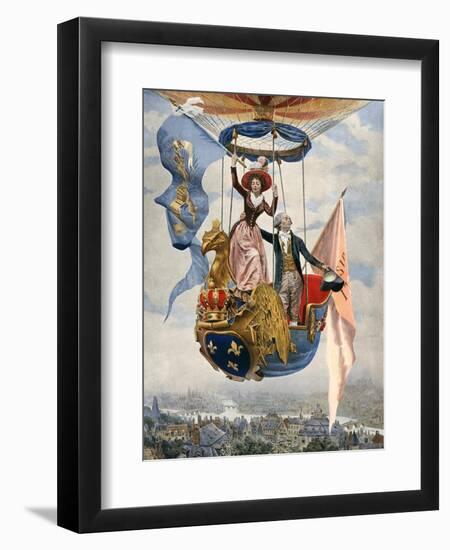 First Gas Balloon (2)-Maurice Leloir-Framed Art Print