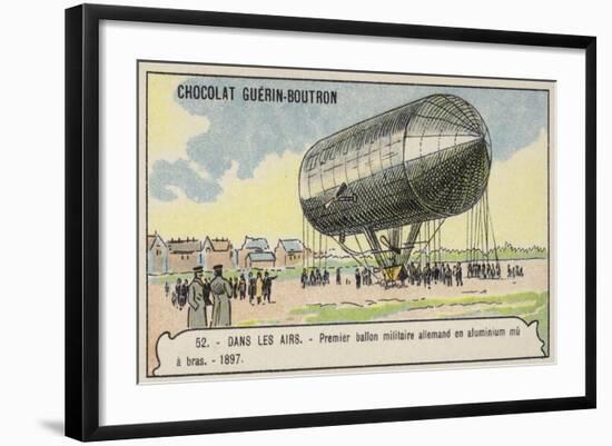 First German Hand-Powered Aluminium Military Balloon, 1897-null-Framed Giclee Print