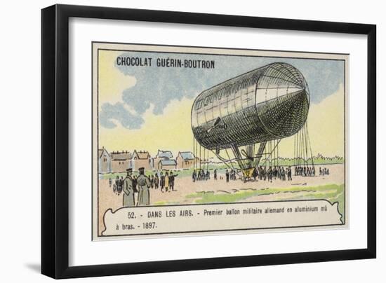 First German Hand-Powered Aluminium Military Balloon, 1897-null-Framed Giclee Print