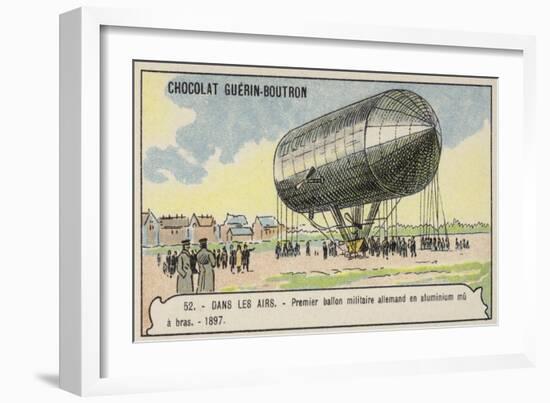 First German Hand-Powered Aluminium Military Balloon, 1897-null-Framed Giclee Print