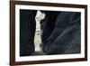 First glimpse of the red sandstone walls of Al-Khazneh (the Treasury), viewed through the narrow...-null-Framed Photographic Print