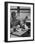 First Grade Teacher Bill L'Orange Talking with Student Kim Moscato at Calumet School-Leonard Mccombe-Framed Photographic Print