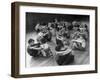 First Graders Playing Rowboat on the Floor in Their Physical Education Class-Nina Leen-Framed Photographic Print