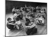 First Graders Playing Rowboat on the Floor in Their Physical Education Class-Nina Leen-Mounted Photographic Print