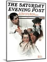 "First Haircut" Saturday Evening Post Cover, August 10,1918-Norman Rockwell-Mounted Giclee Print