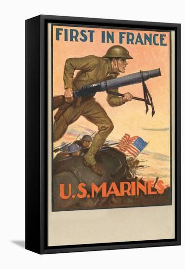 First in France, US Marines-null-Framed Stretched Canvas