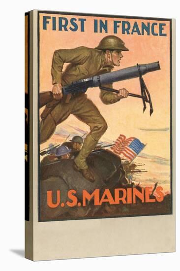 First in France, US Marines-null-Stretched Canvas