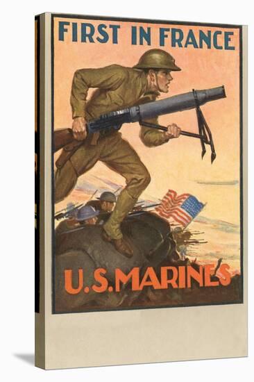 First in France, US Marines-null-Stretched Canvas