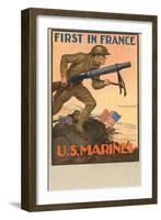 First in France, US Marines-null-Framed Art Print
