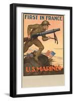 First in France, US Marines-null-Framed Art Print