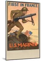 First in France, US Marines-null-Mounted Art Print