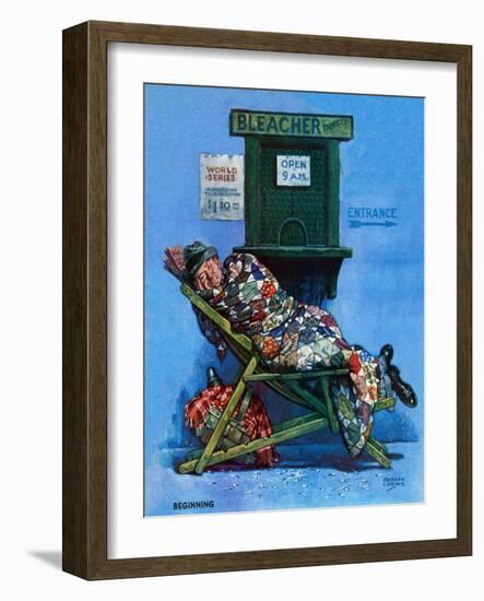 "First in Line for Tickets,"September 30, 1939-Monte Crews-Framed Giclee Print