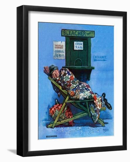 "First in Line for Tickets,"September 30, 1939-Monte Crews-Framed Giclee Print