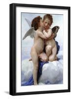 First Kiss-William Adolphe Bouguereau-Framed Art Print