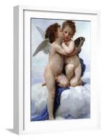 First Kiss-William Adolphe Bouguereau-Framed Art Print