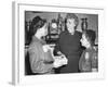 First Lady Bess Truman Purchases the First Box of Cookies to Start the Annual Girl Scout Fundraiser-null-Framed Photo