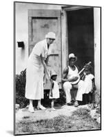 First Lady Eleanor Roosevelt Chatting with the Winn Family, of Christiansted, St Croix-null-Mounted Photo