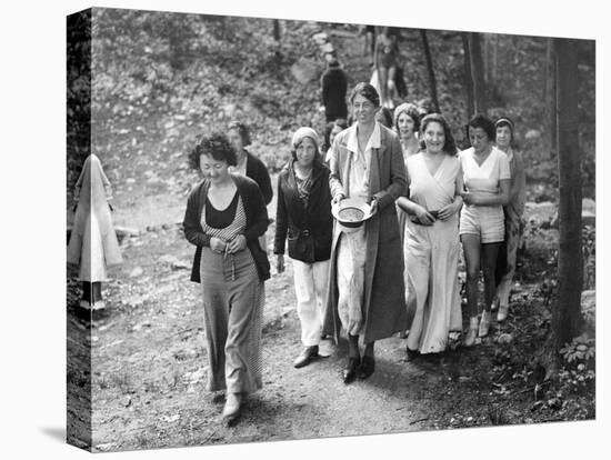 First Lady Eleanor Roosevelt Visits a Camp Tera for Unemployed Women Near Bear Mountain, NY-null-Stretched Canvas