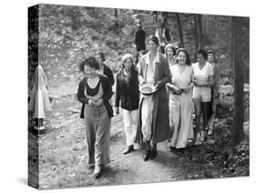 First Lady Eleanor Roosevelt Visits a Camp Tera for Unemployed Women Near Bear Mountain, NY-null-Stretched Canvas