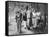 First Lady Eleanor Roosevelt Visits a Camp Tera for Unemployed Women Near Bear Mountain, NY-null-Framed Stretched Canvas