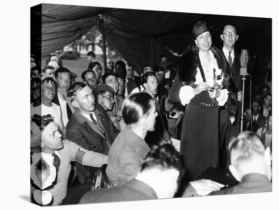 First Lady Eleanor Roosevelt Visits Indigent Remnant of Bonus Army at Fort Hunt, Virginia, May 1933-null-Stretched Canvas