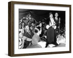 First Lady Eleanor Roosevelt Visits Indigent Remnant of Bonus Army at Fort Hunt, Virginia, May 1933-null-Framed Photo