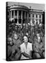 First Lady Eleanor Roosevelt with a Large Group of US Soldiers-Thomas D. Mcavoy-Stretched Canvas