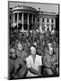 First Lady Eleanor Roosevelt with a Large Group of US Soldiers-Thomas D. Mcavoy-Mounted Photographic Print