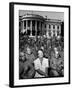 First Lady Eleanor Roosevelt with a Large Group of US Soldiers-Thomas D. Mcavoy-Framed Premium Photographic Print